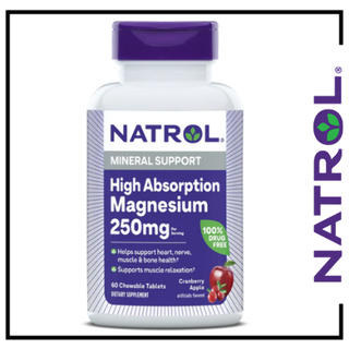 Natrol High Absorption Magnesium 250mg - 60 Chewable Tablets