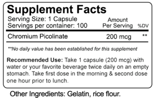 Nutrakey CHROMIUM PICOLINATE - 100 Capsules