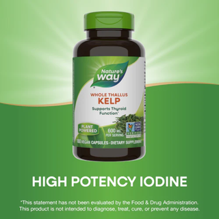 Nature's Way KELP Herbal Iodine Source 600 mg - 180 capsules THYROID SUPPORT NOW