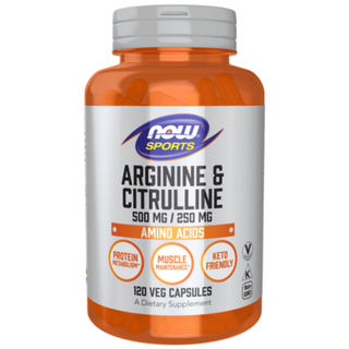 NOW FOODS ARGININE & CITRULLINE 500/250mg - 120 Veg Capsules