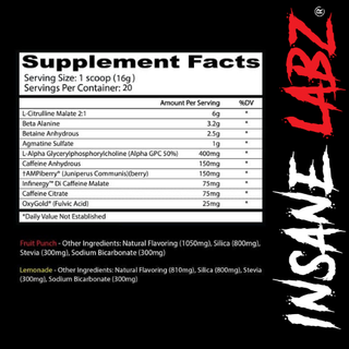 Insane Labz Pre-Workout CLEAR - 30 Servings
