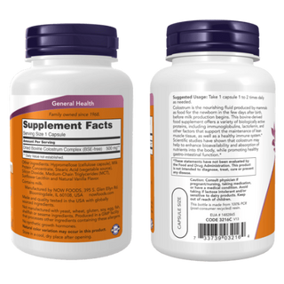 NOW FOODS COLOSTRUM 500mg - 120 Veg Capsules