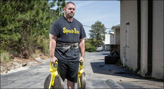 Spud Traveling Farmers Walk Handles w/ Power Training Straps BLACK