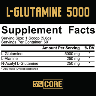 5% Nutrition Core L-Glutamine 5000 - 60 Servings