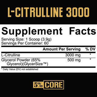 5% Nutrition Core L-Citrulline 3000 - 60 Servings