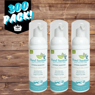 300 PACK:  BAC-D Foaming Hand Sanitizer Spray - Wound Care 2 oz