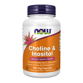 NOW FOODS CHOLINE & INOSITOL 500 mg - 100 Veg Capsules