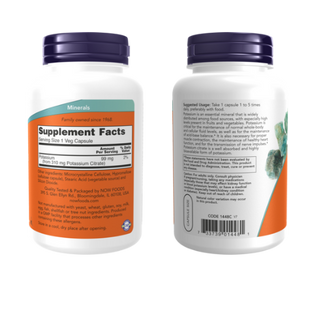 NOW FOODS POTASSIUM CITRATE - 180 Veg Capsules