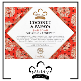 Nubian Heritage Coconut & Papaya Bar Soap - 5oz