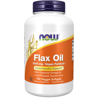 Now Foods Flax Oil 1000mg, Vegan - 120 veg softgels