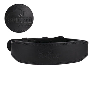 Spinto Fitness Premium Leather Lifting Belt - 4INCH BLACK