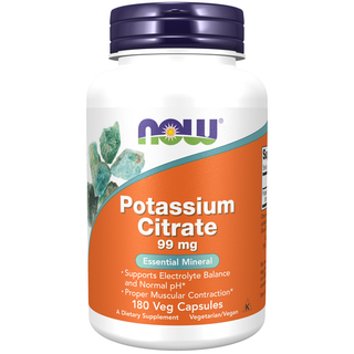 NOW FOODS POTASSIUM CITRATE - 180 Veg Capsules