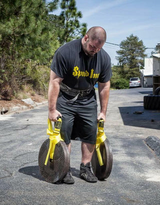 Spud Traveling Farmers Walk Handles Strongman Power Training Straps YELLOW