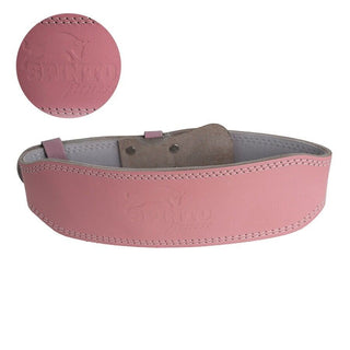 Spinto Fitness Premium Leather Lifting Belt - 4INCH PINK